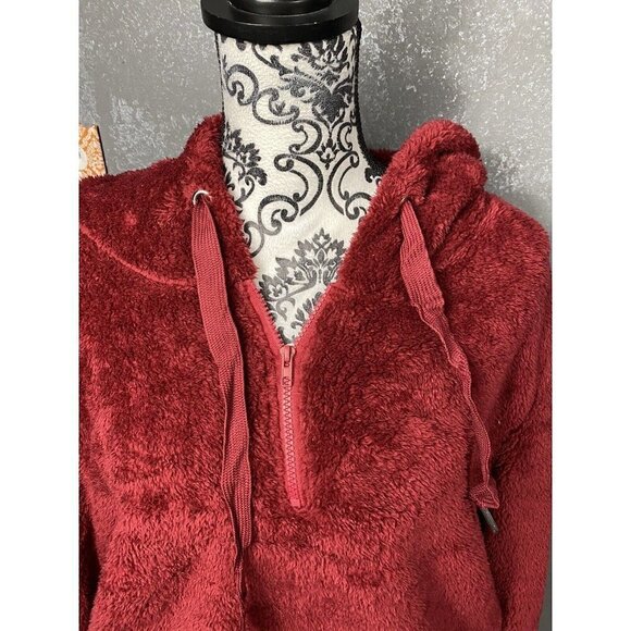 Unbranded super soft minky hooded pullover 1/4 zip sweater. Size L - Picture 2 of 10